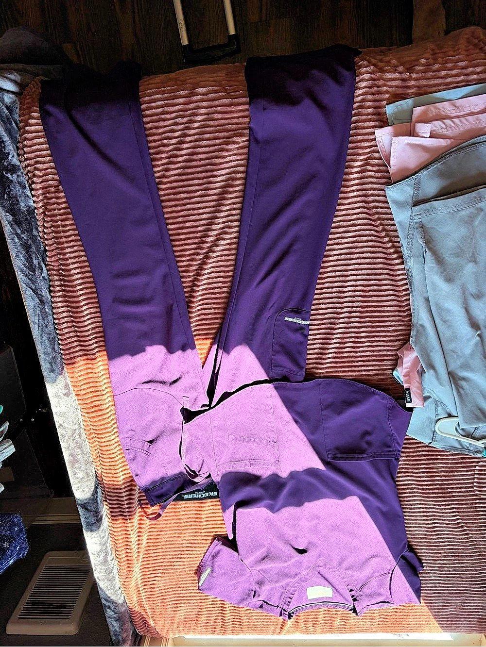 Skechers Purple Cargo scrub set